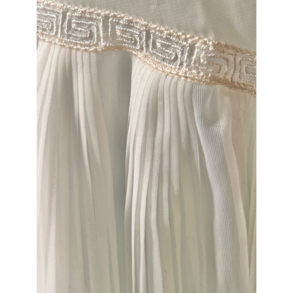 Rogers Cream Pleated Nightgown Grecian Trim Adjustable Straps Coquette 1950s - Picture 11 of 12